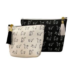 OCS Designs Set of 2 Cat-themed Pouches NWOT